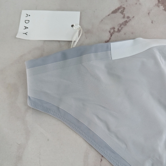 ADAY Swimsuit Women Small It Takes Two Gray Sporty Bikini Bottom Swim Athletic - Picture 6 of 9